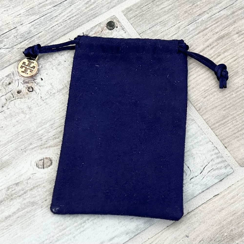 Tory Burch Purple Suede Drawstring Pouch